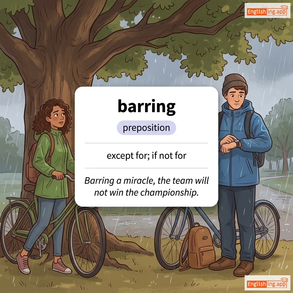 barring definition card — visual illustration of the meaning