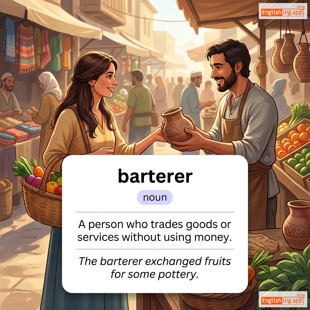 barterer definition card — visual illustration of the meaning