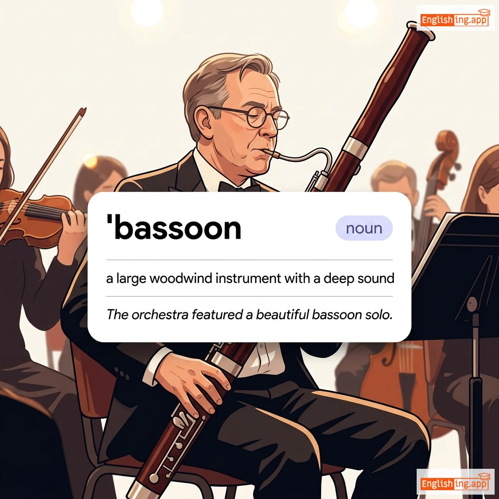 bassoon definition card — visual illustration of the meaning