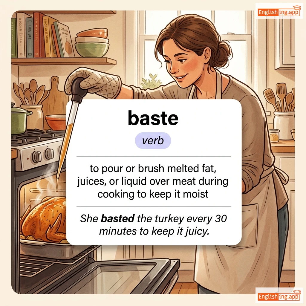 baste definition card — visual illustration of the meaning