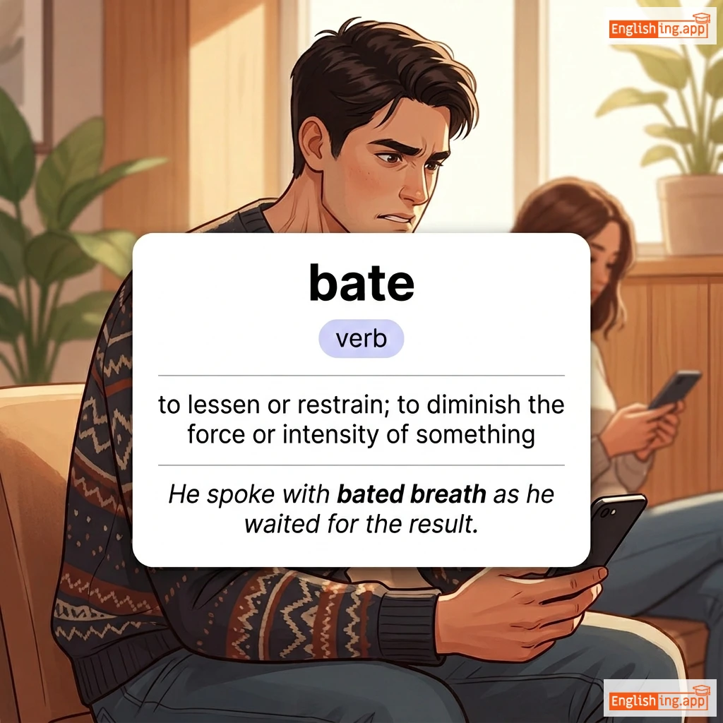 bate definition card — visual illustration of the meaning