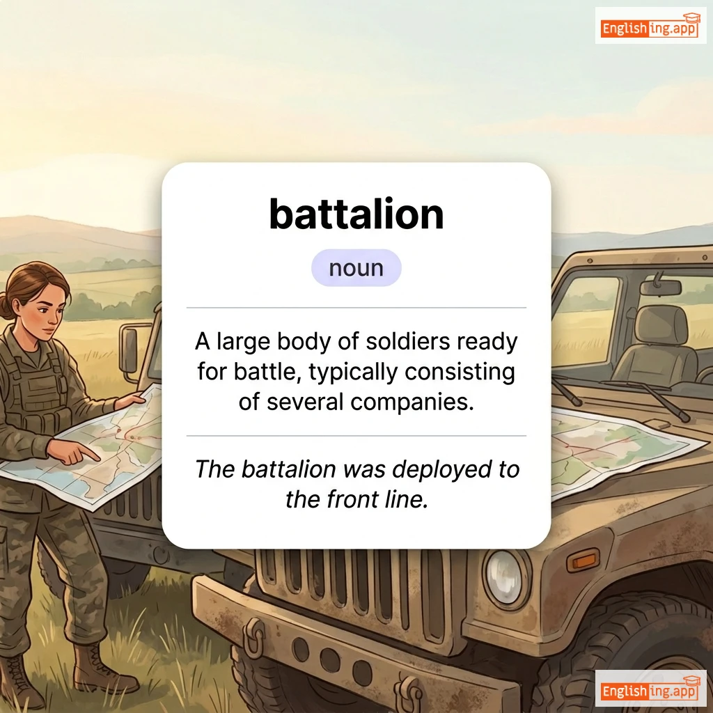 battalion definition card — visual illustration of the meaning