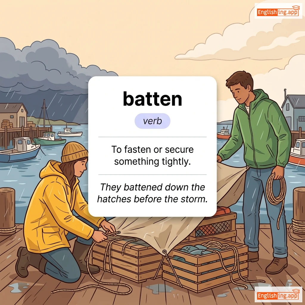 batten definition card — visual illustration of the meaning