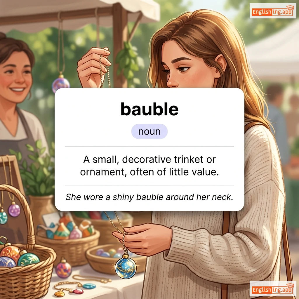 bauble definition card — visual illustration of the meaning