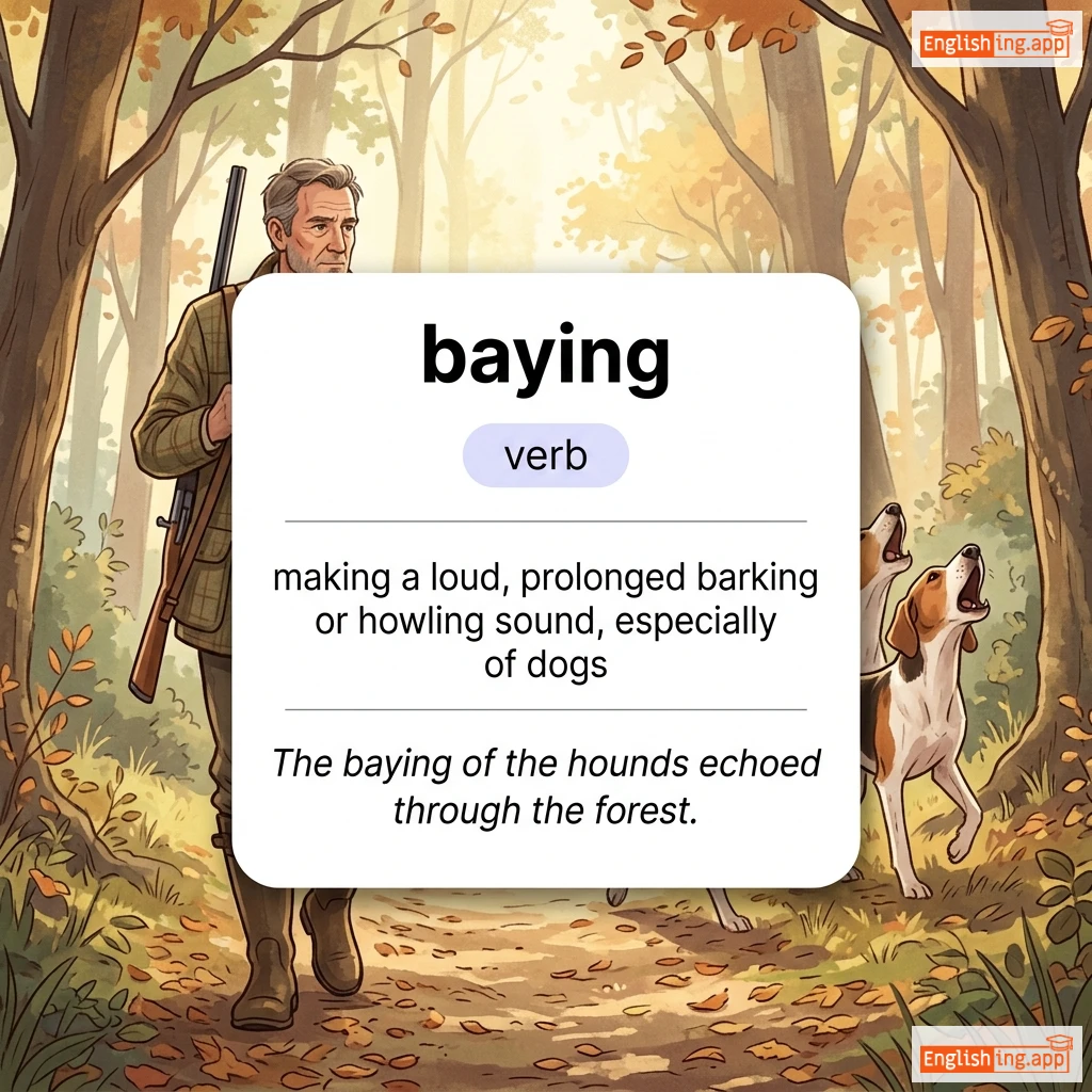 baying definition card — visual illustration of the meaning