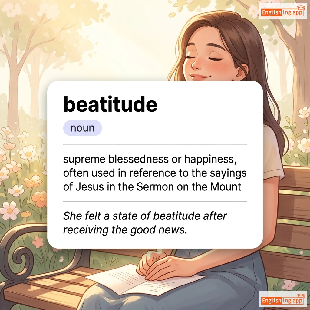 beatitude definition card — visual illustration of the meaning