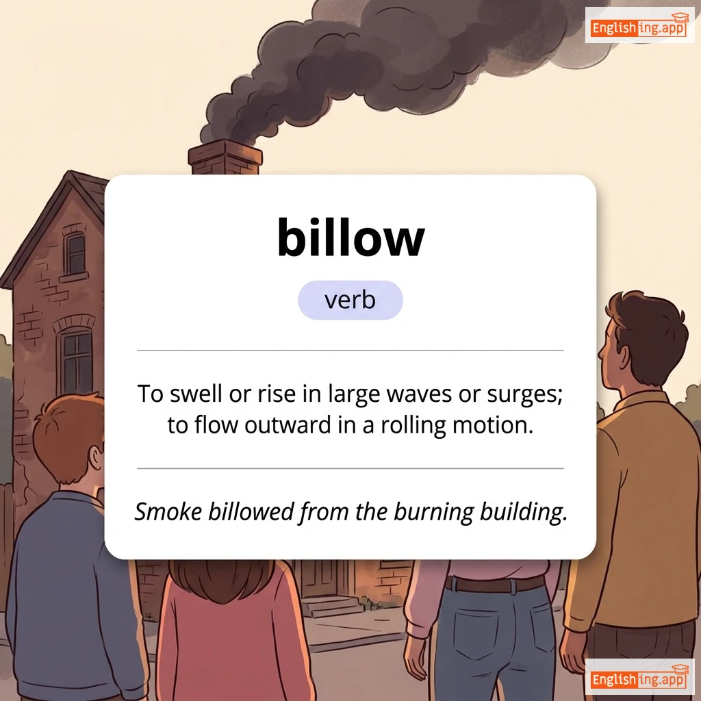 billow definition card — visual illustration of the meaning