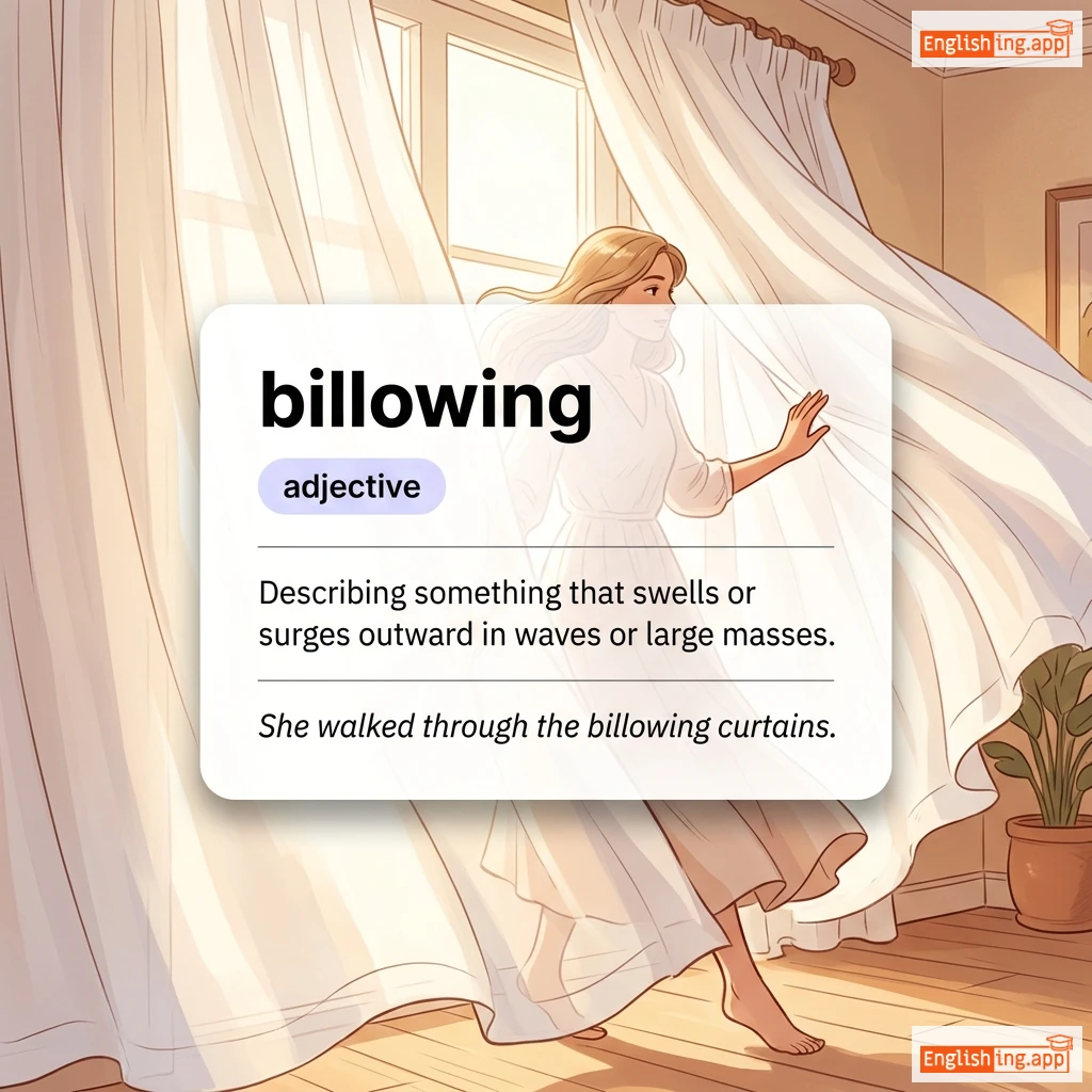 billowing definition card — visual illustration of the meaning