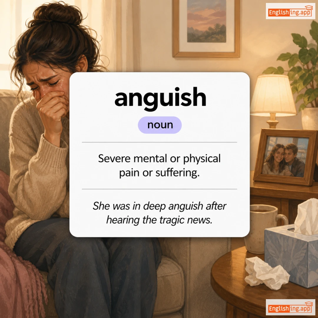 anguish definition card — visual illustration of the meaning