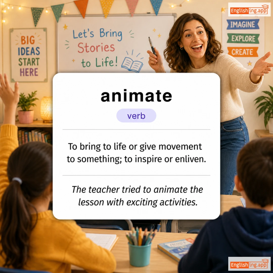 animate definition card — visual illustration of the meaning