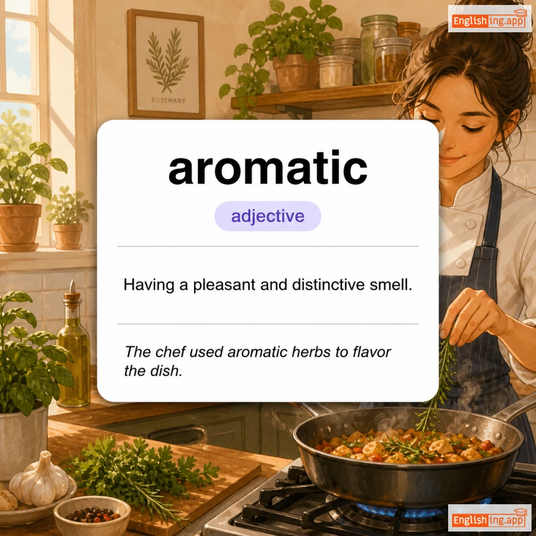 aromatic definition card — visual illustration of the meaning