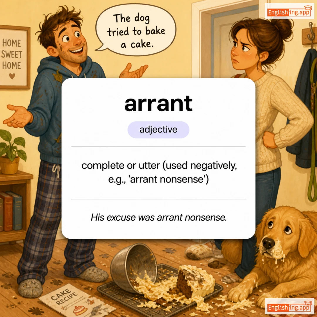 arrant definition card — visual illustration of the meaning