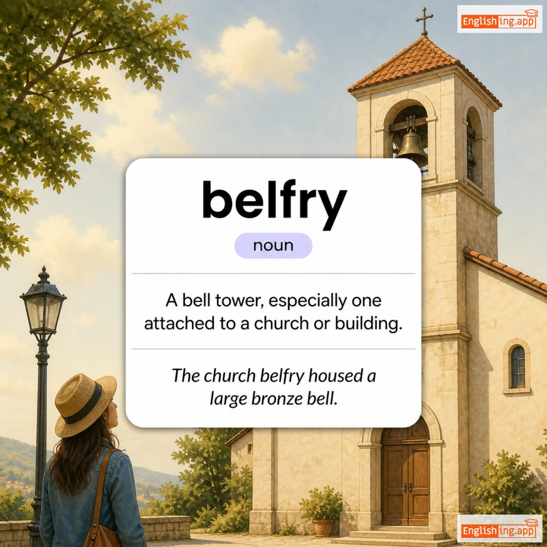 belfry definition card — visual illustration of the meaning