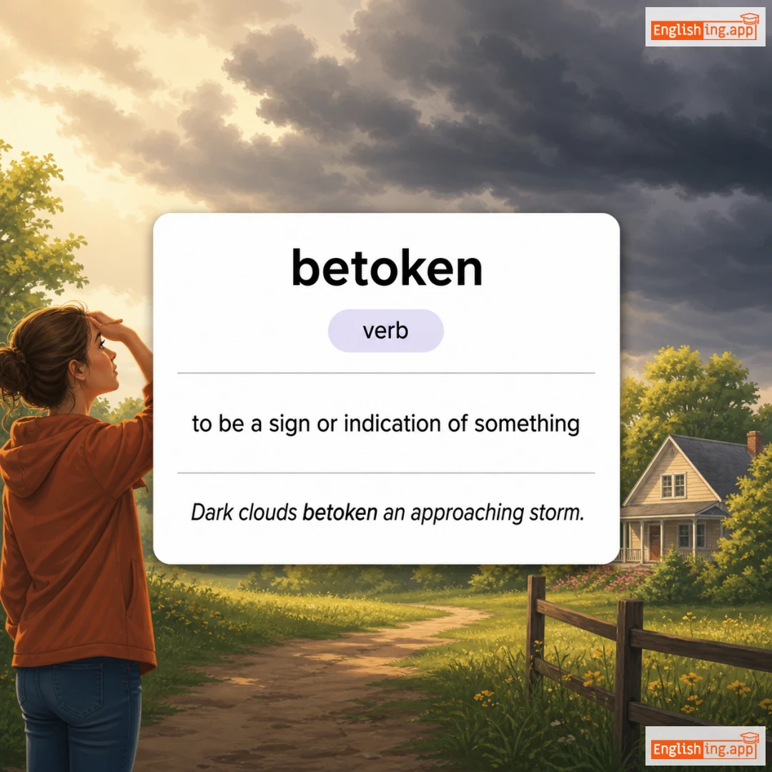 betoken definition card — visual illustration of the meaning