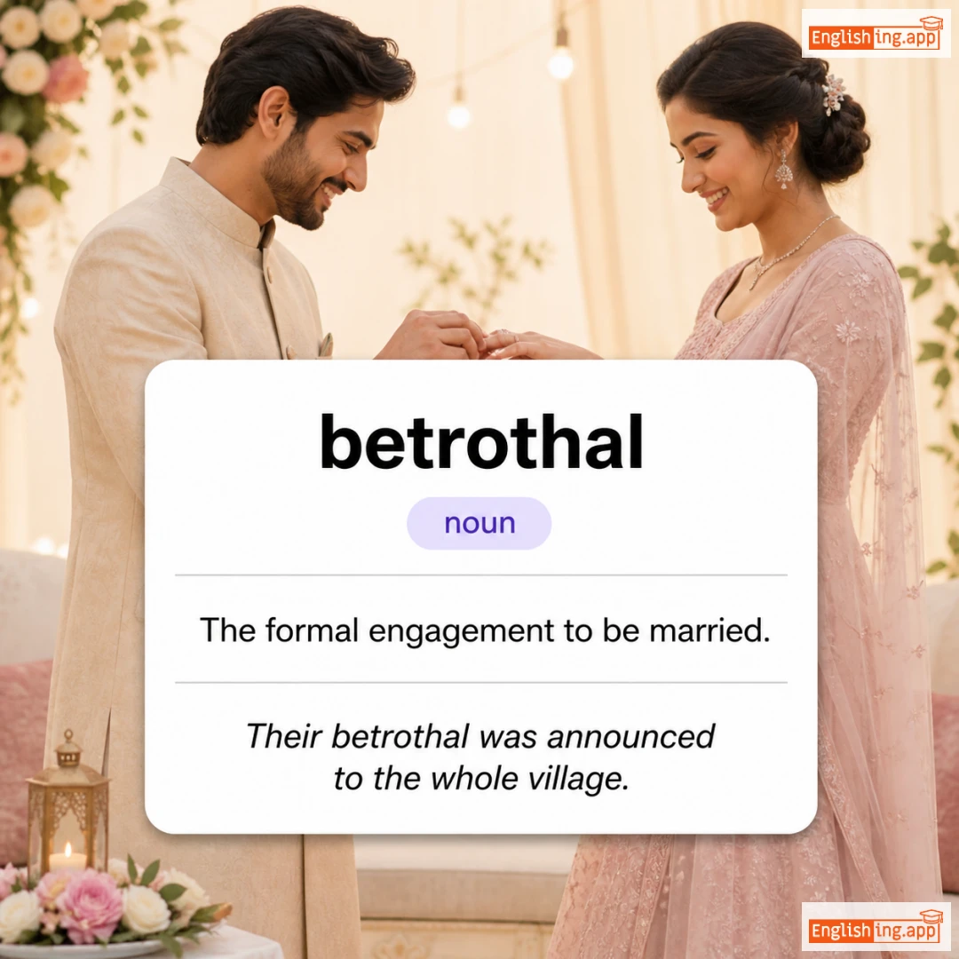 betrothal definition card — visual illustration of the meaning