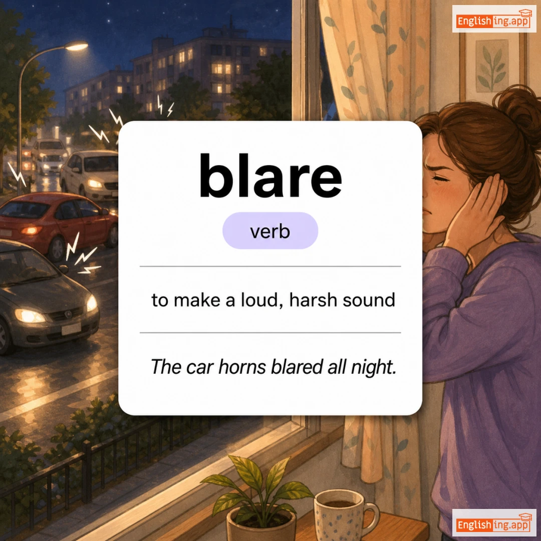 blare definition card — visual illustration of the meaning