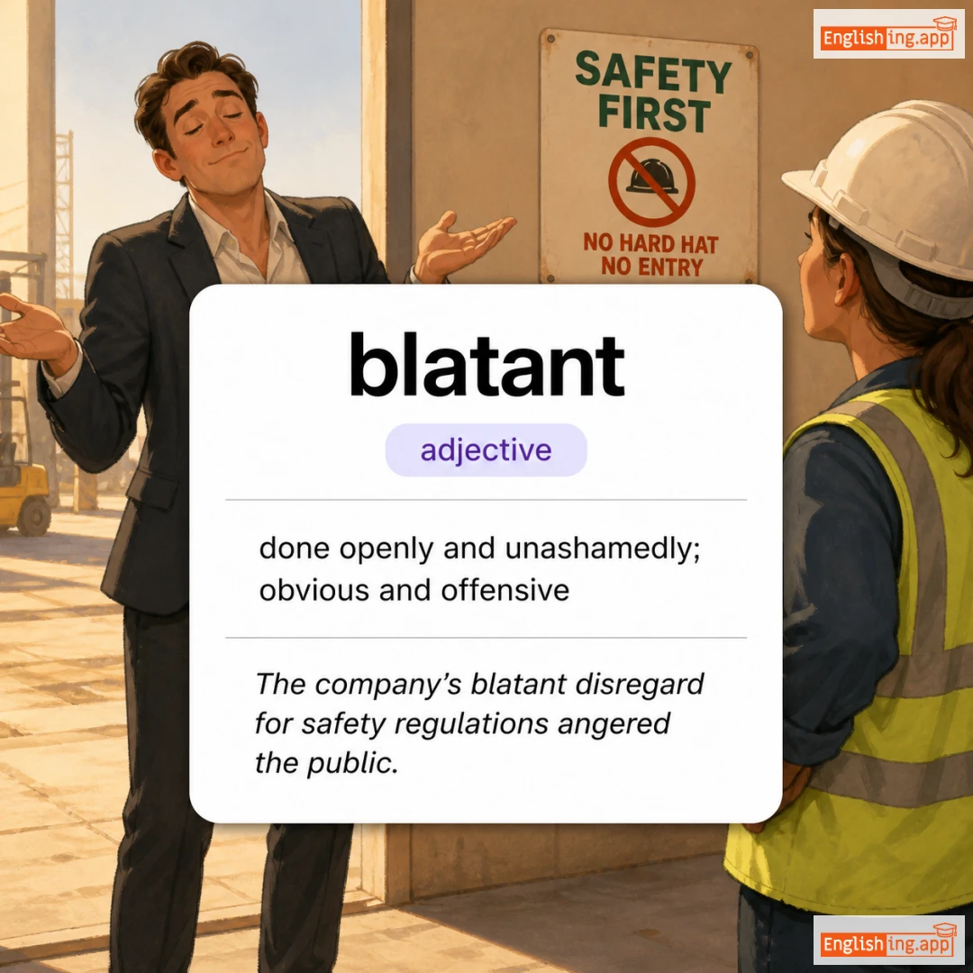 blatant definition card — visual illustration of the meaning