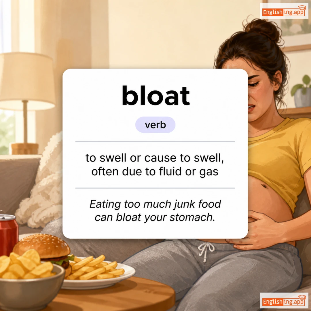 bloat definition card — visual illustration of the meaning
