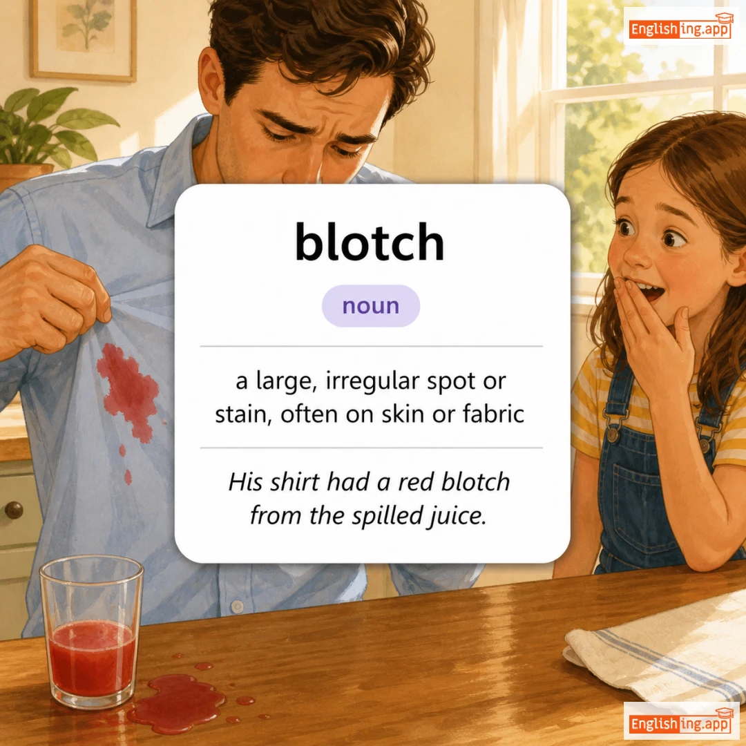 blotch definition card — visual illustration of the meaning