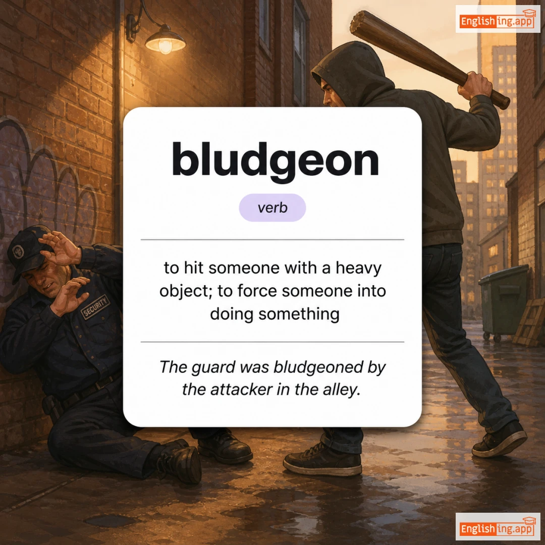 bludgeon definition card — visual illustration of the meaning