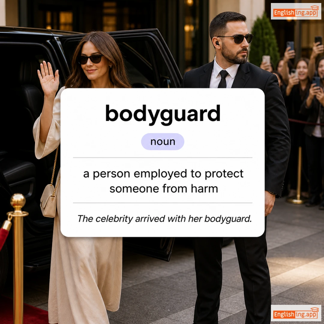 bodyguard definition card — visual illustration of the meaning