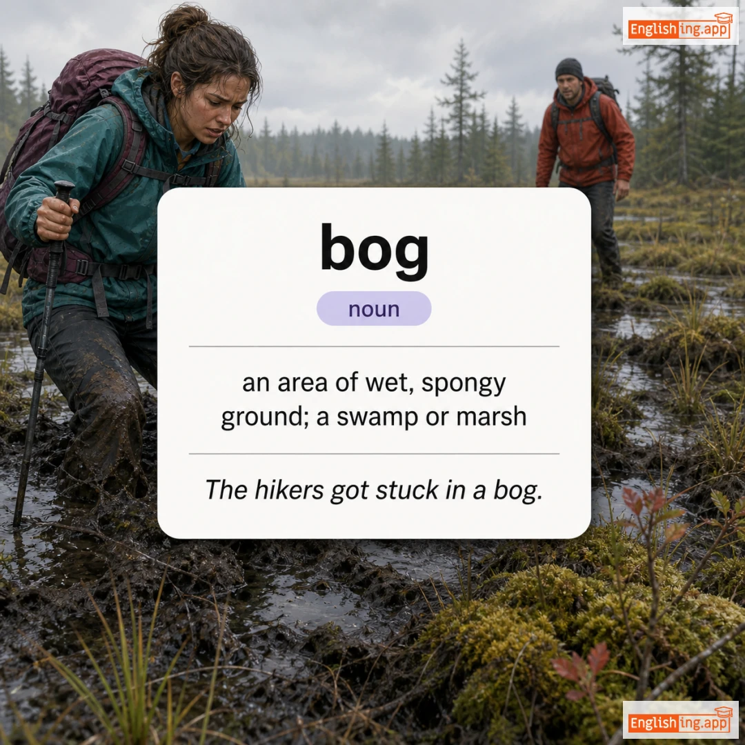 bog definition card — visual illustration of the meaning