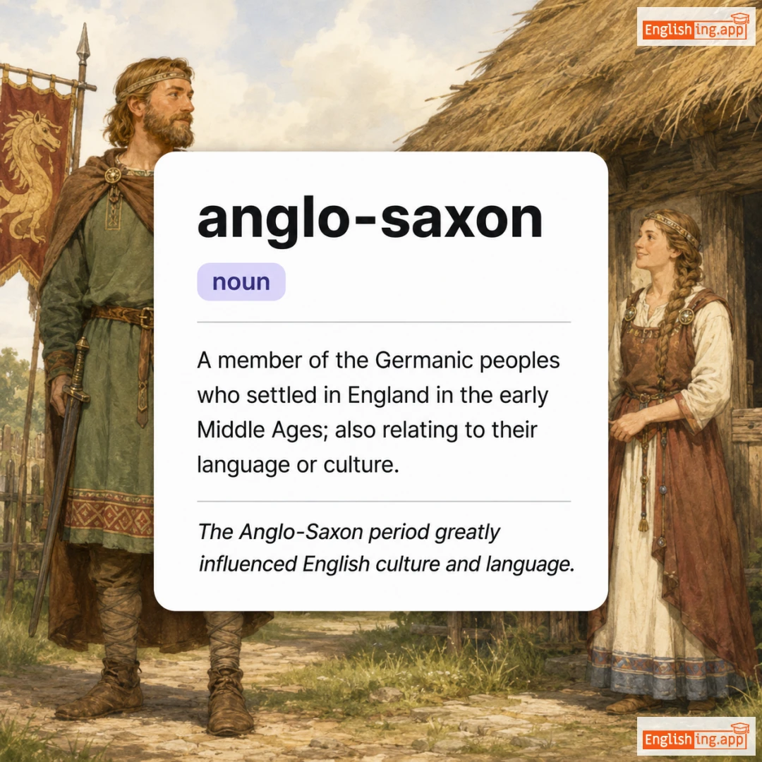 anglo-saxon definition card — visual illustration of the meaning