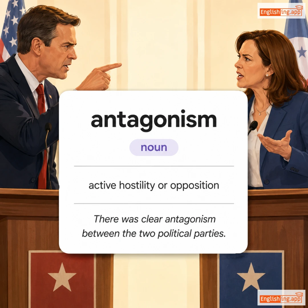 antagonism definition card — visual illustration of the meaning