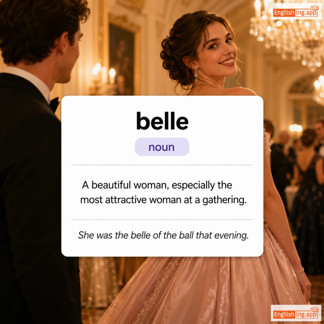 belle definition card — visual illustration of the meaning
