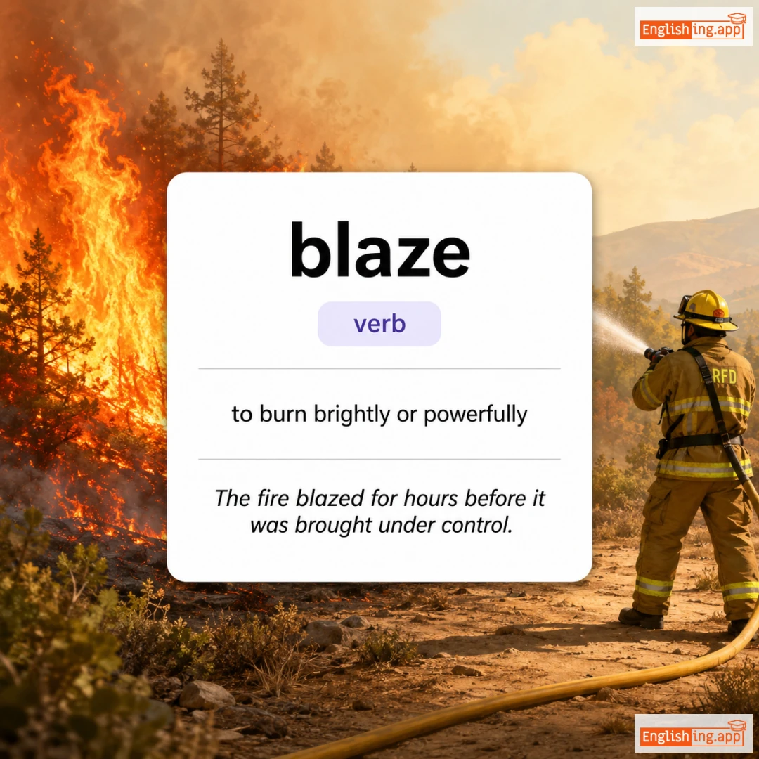 blaze definition card — visual illustration of the meaning