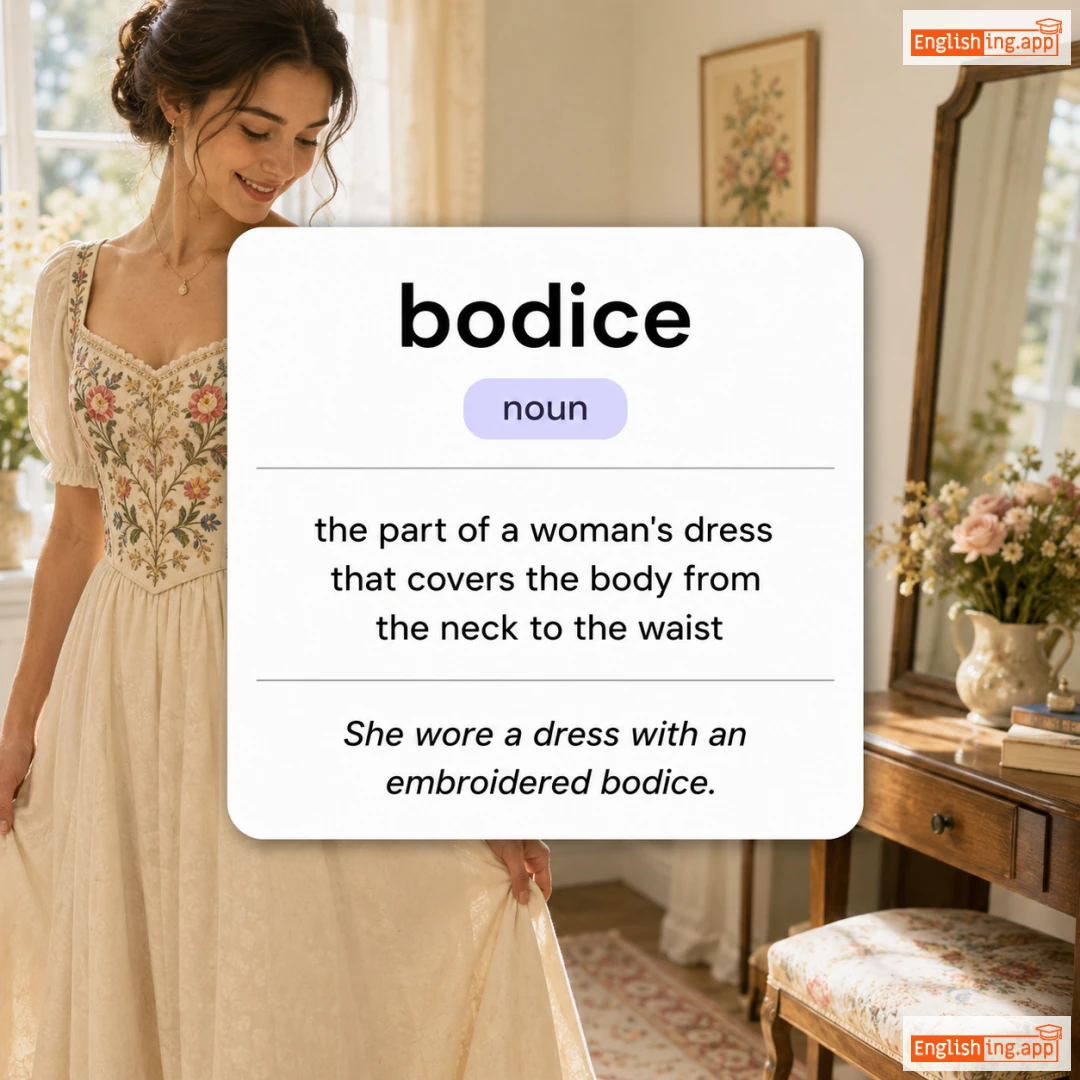 bodice definition card — visual illustration of the meaning