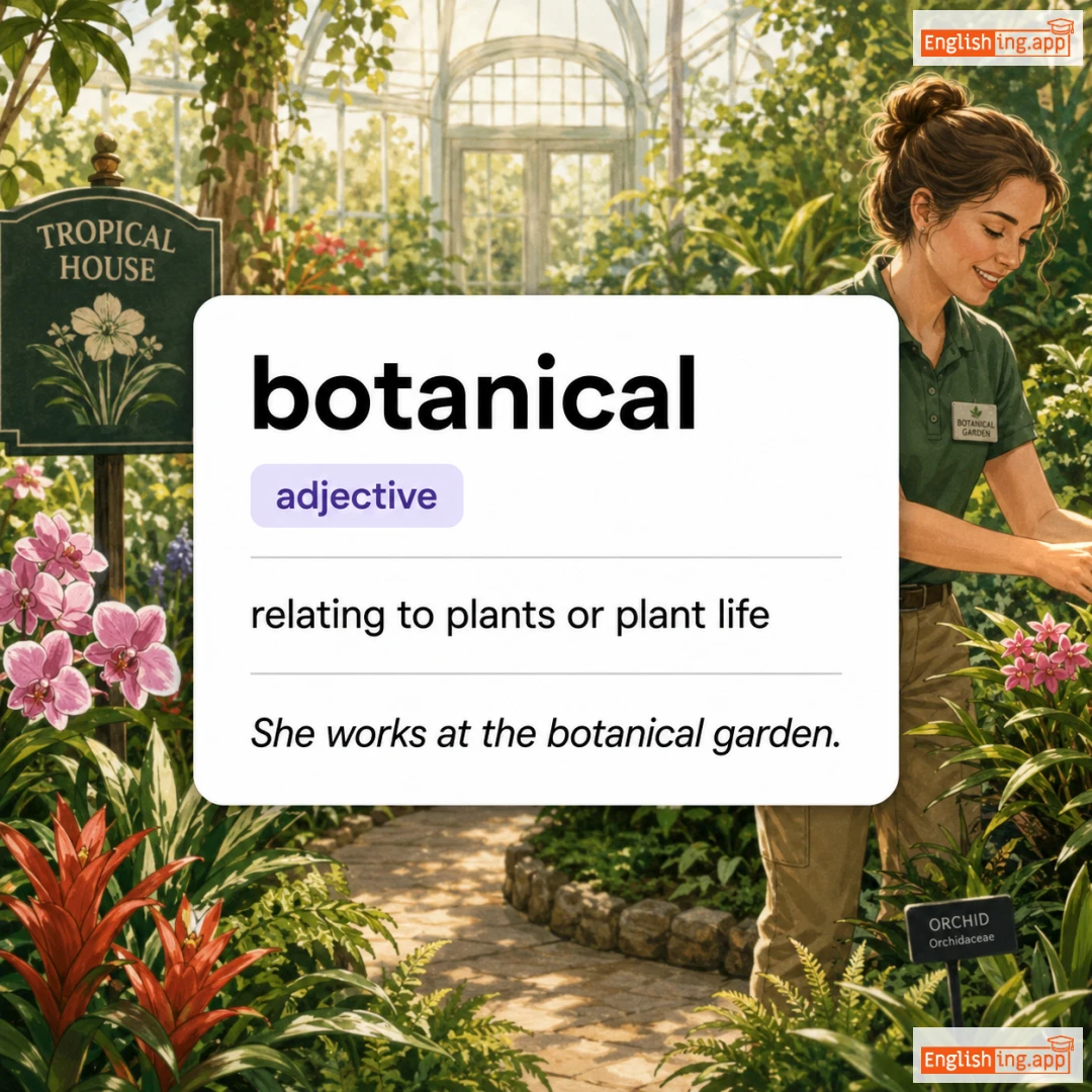botanical definition card — visual illustration of the meaning
