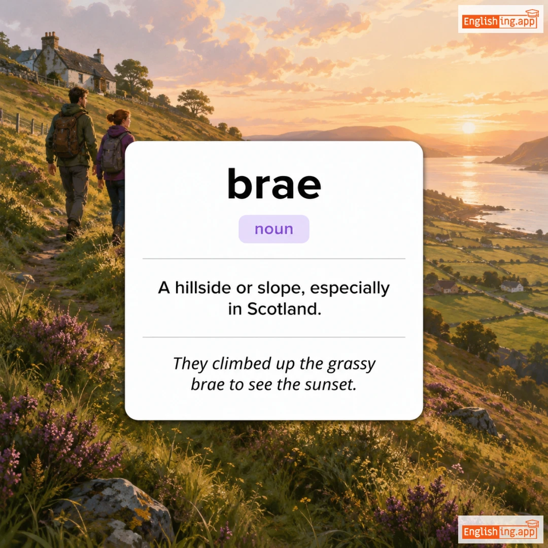 brae definition card — visual illustration of the meaning