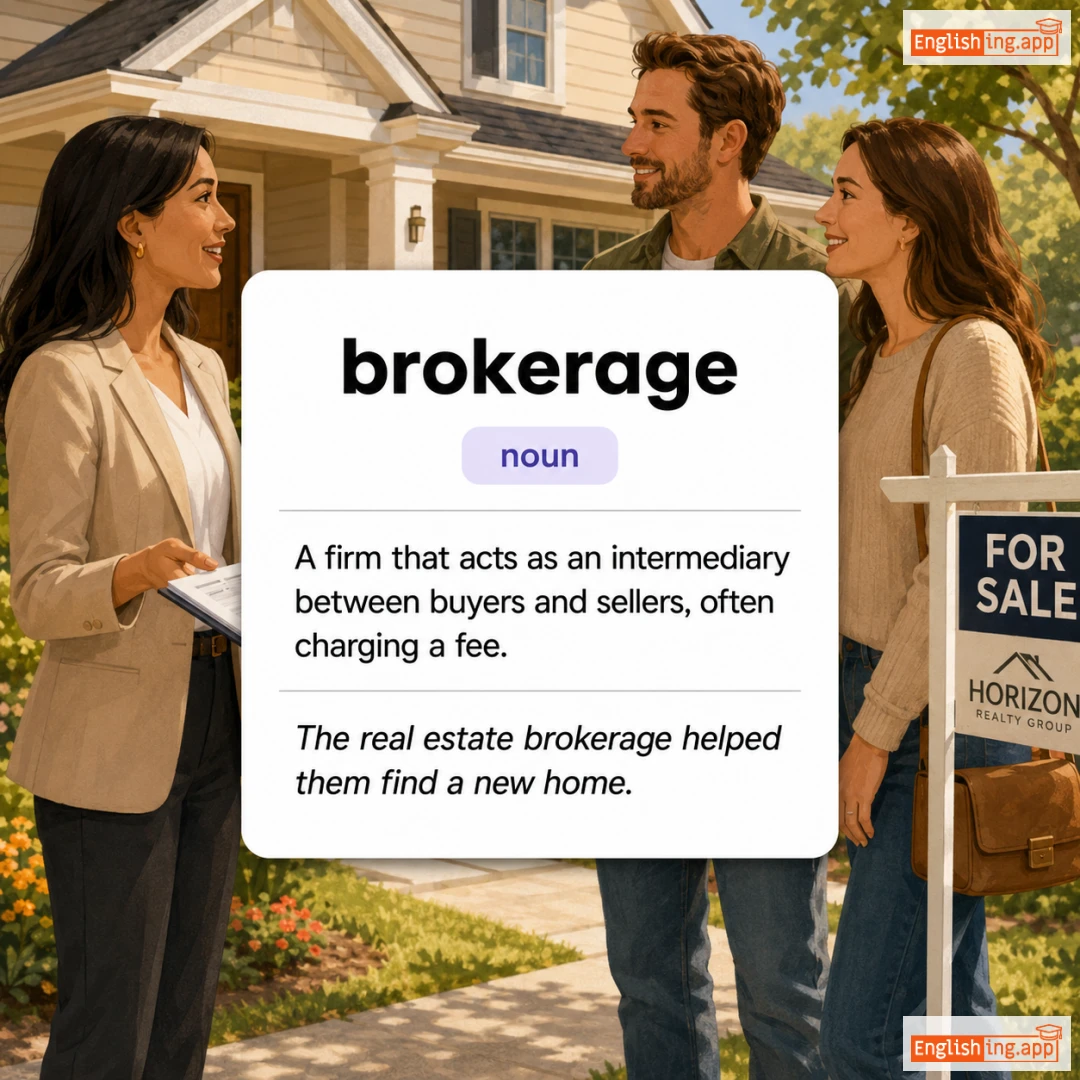 brokerage definition card — visual illustration of the meaning