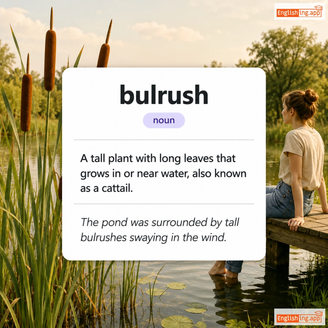 bulrush definition card — visual illustration of the meaning