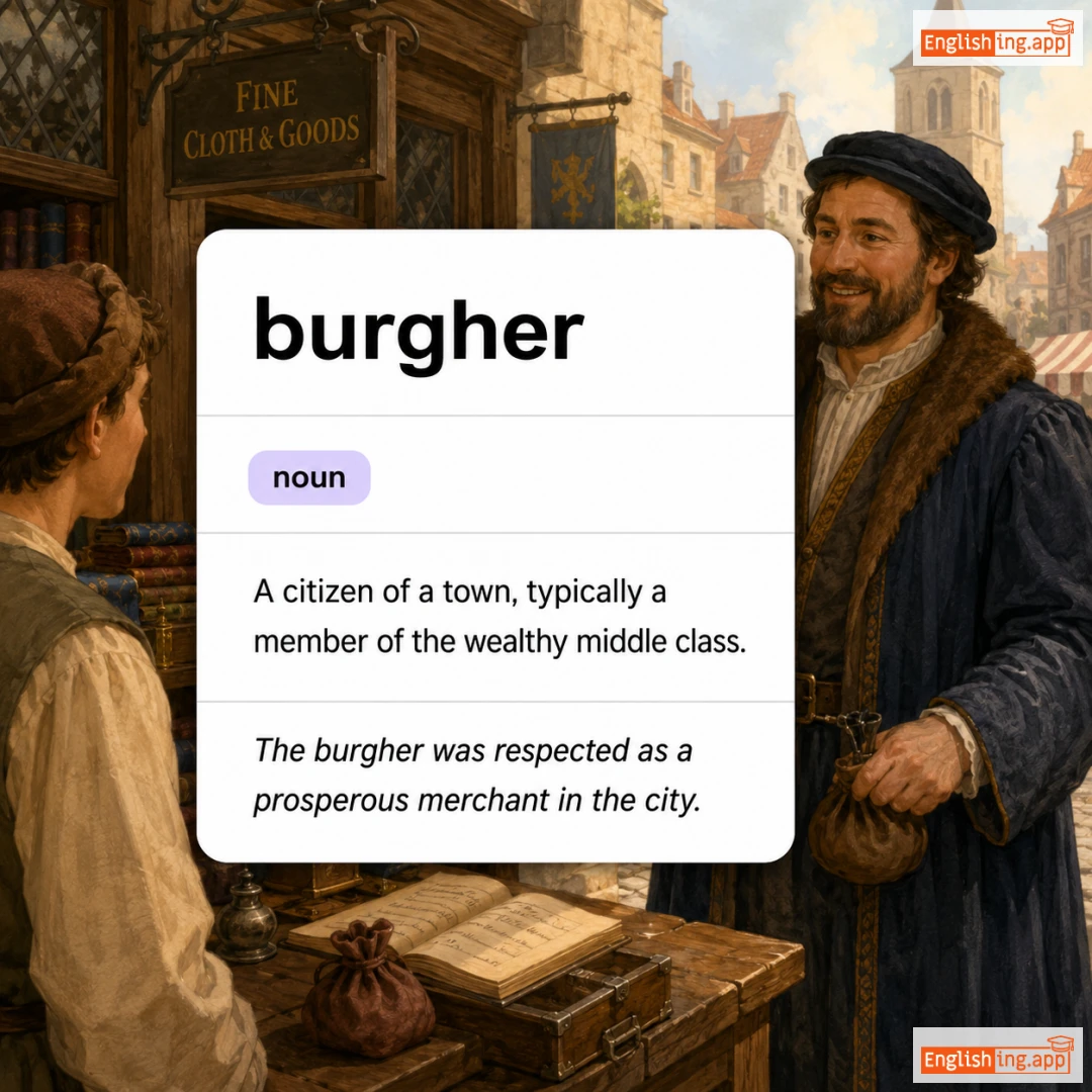 burgher definition card — visual illustration of the meaning