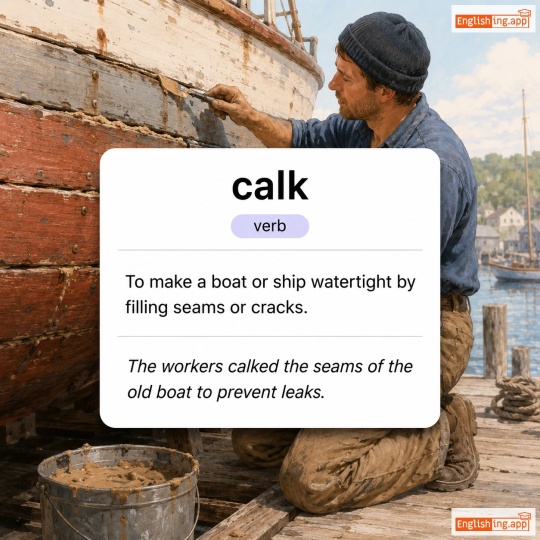 calk definition card — visual illustration of the meaning