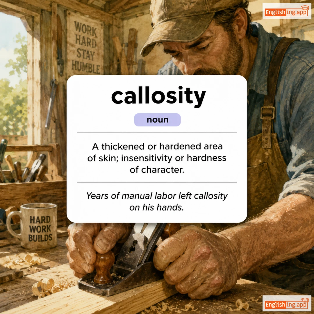 callosity definition card — visual illustration of the meaning