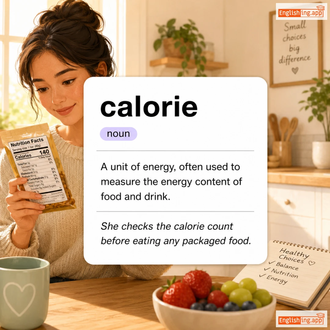 calorie definition card — visual illustration of the meaning