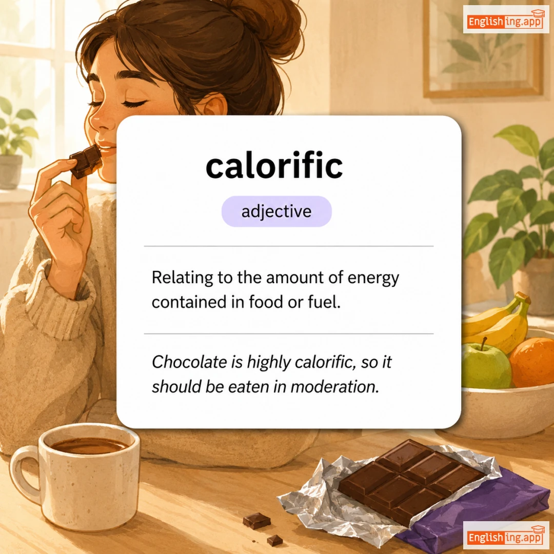 calorific definition card — visual illustration of the meaning