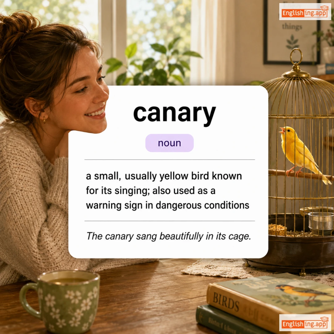 canary definition card — visual illustration of the meaning
