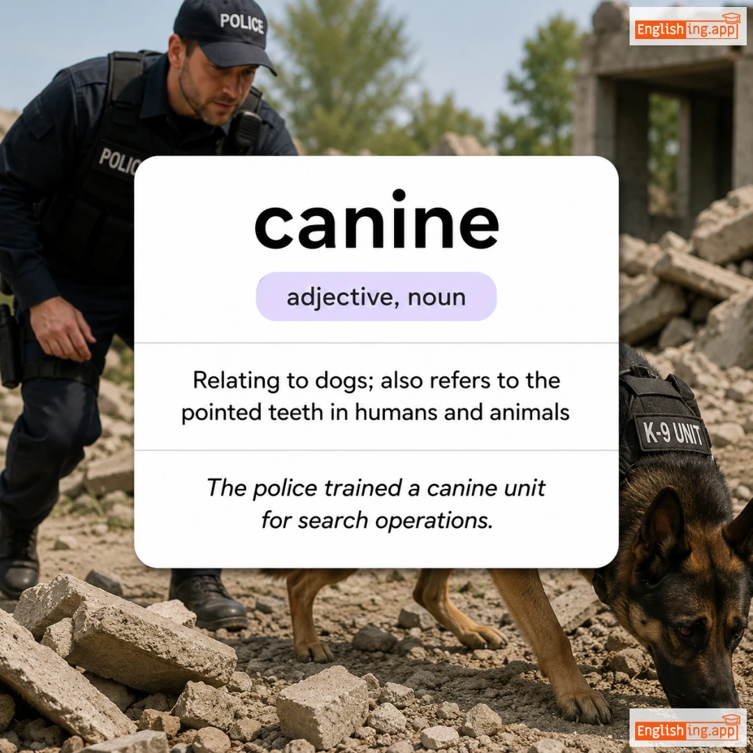 canine definition card — visual illustration of the meaning