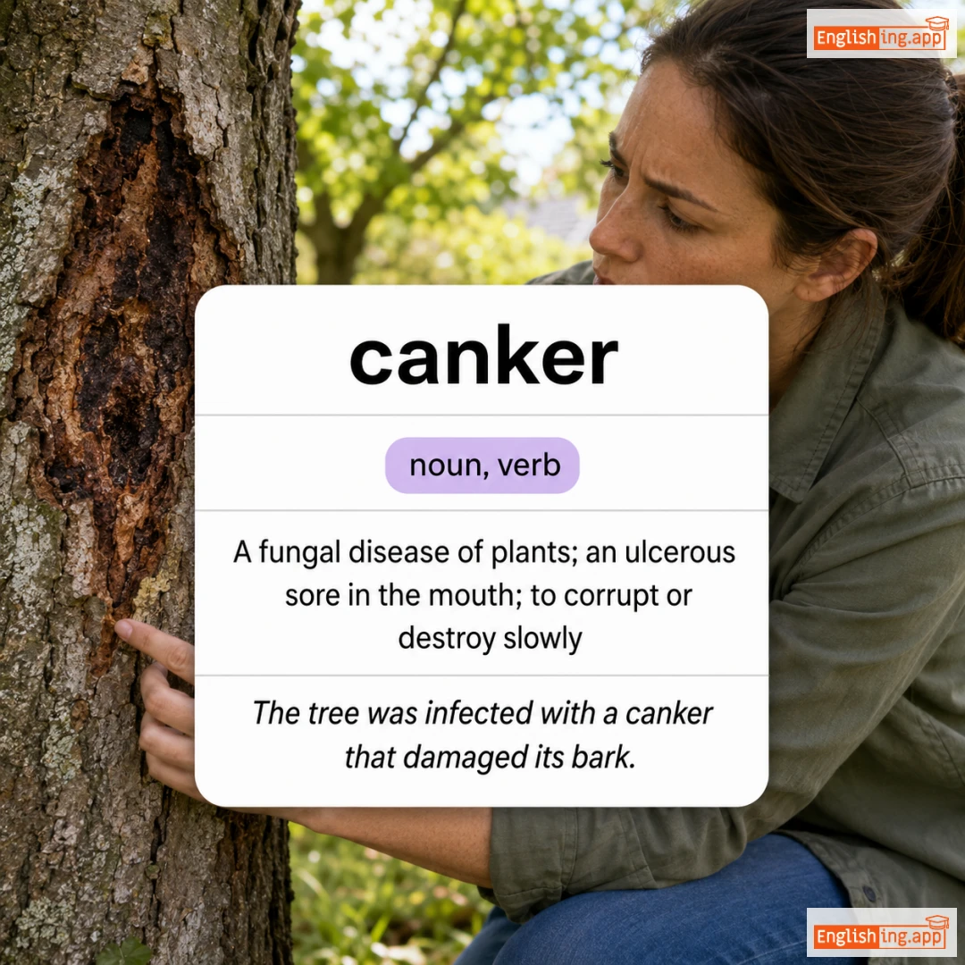 canker definition card — visual illustration of the meaning