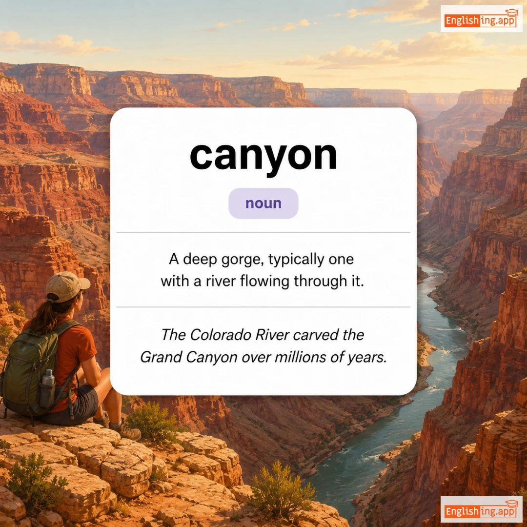 canyon definition card — visual illustration of the meaning