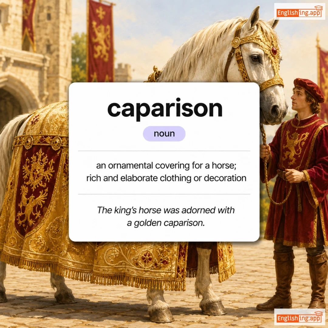 caparison definition card — visual illustration of the meaning