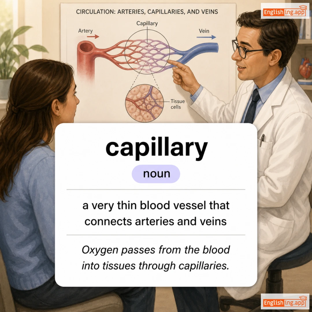 capillary definition card — visual illustration of the meaning