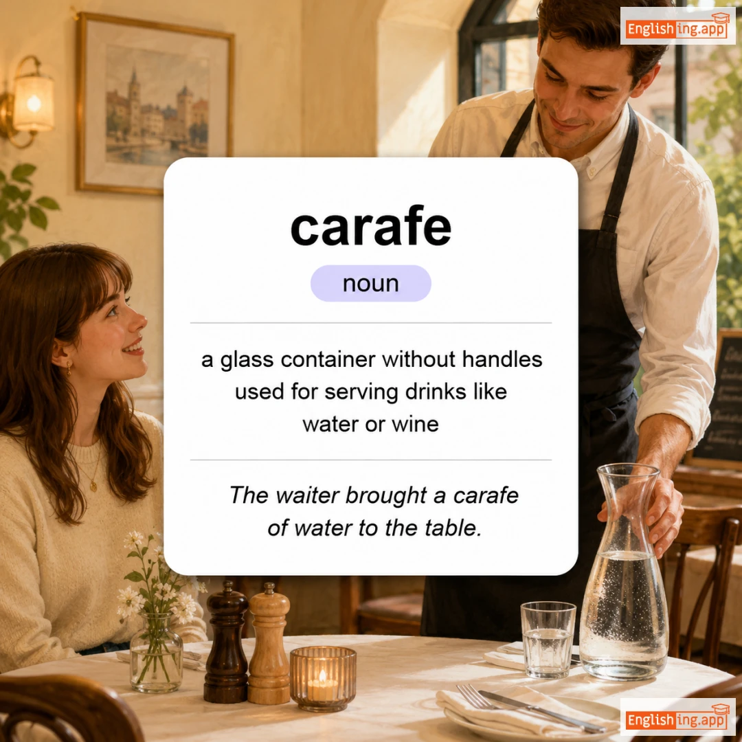 carafe definition card — visual illustration of the meaning
