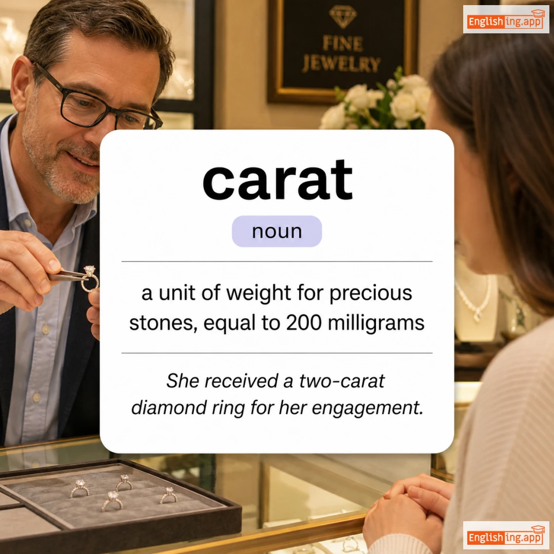 carat definition card — visual illustration of the meaning