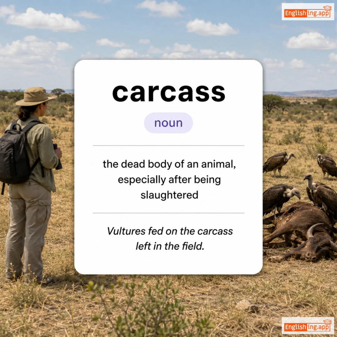 carcass definition card — visual illustration of the meaning