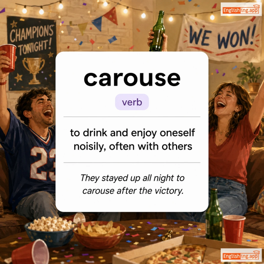 carouse definition card — visual illustration of the meaning